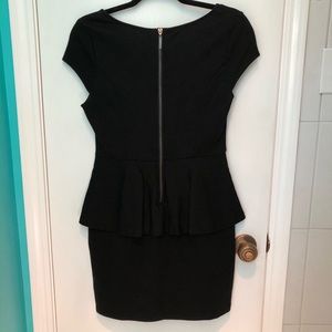 Black peplum waist dress